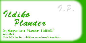 ildiko plander business card